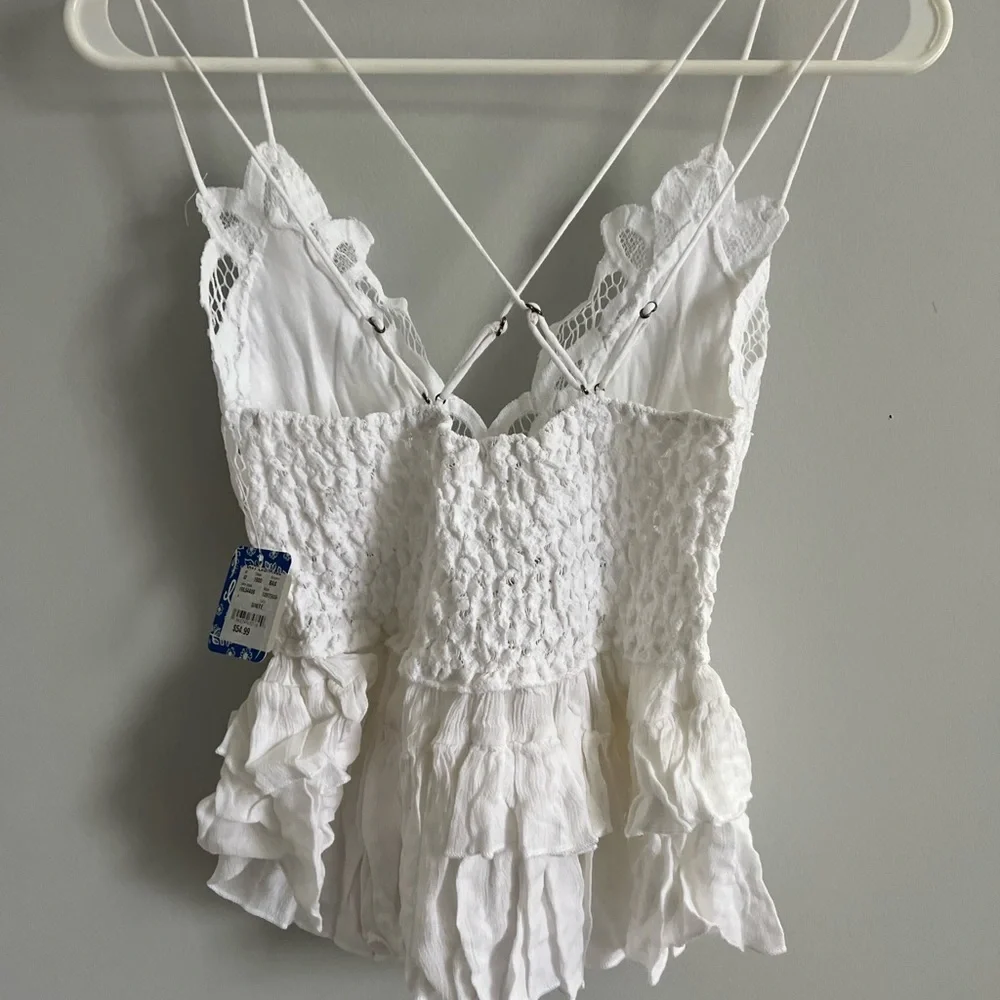 🌟LAST ONE! FREE PEOPLE ADELLA CAMI TANK-White Color-Size Medium - Picture 14 of 16